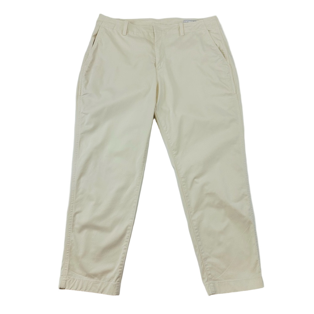 Gap Downtown khaki cream womens flat front chinos Size 16 stretch cotton Casual